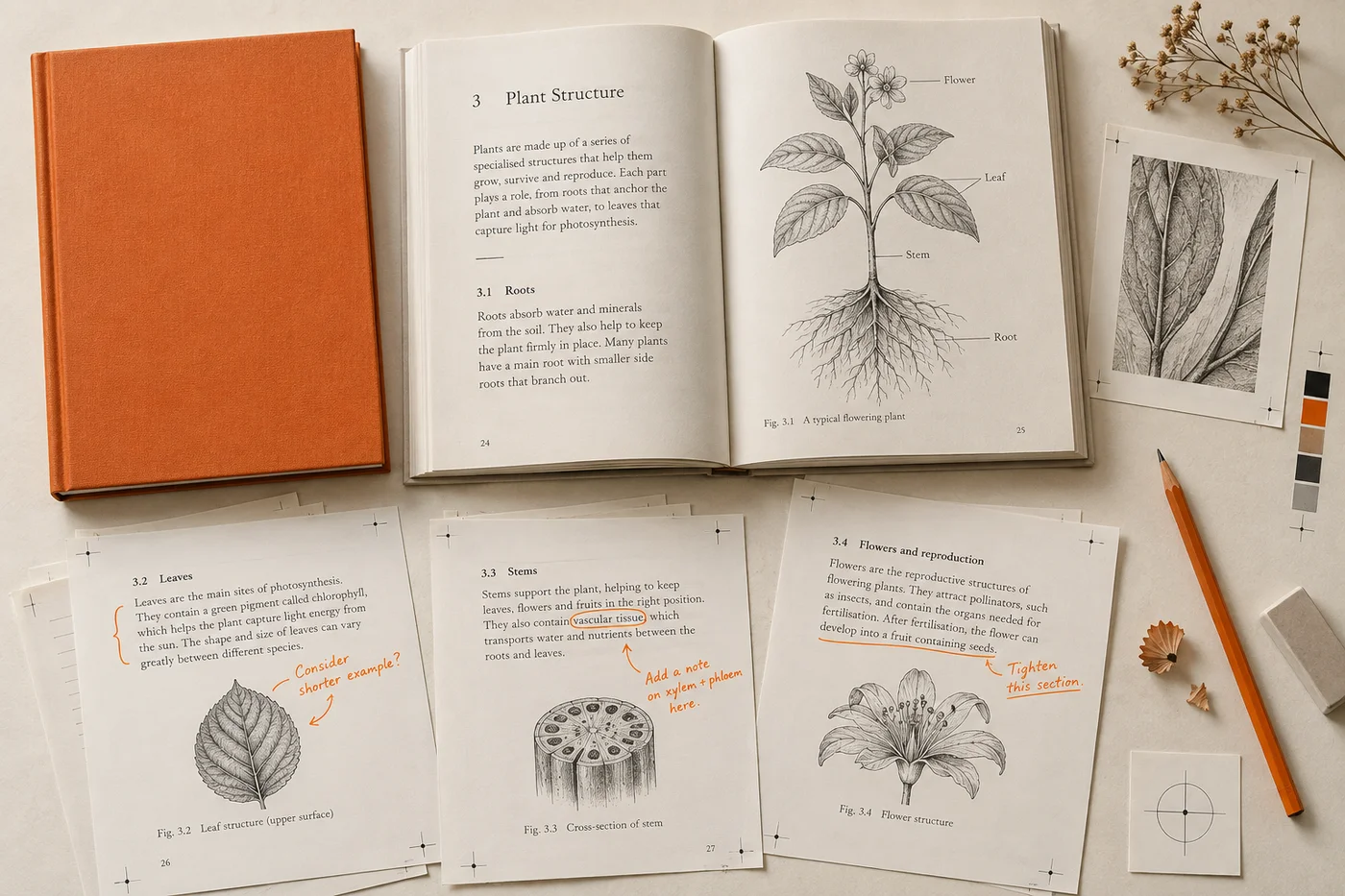Editorial study of schoolbook design and illustrated proofs